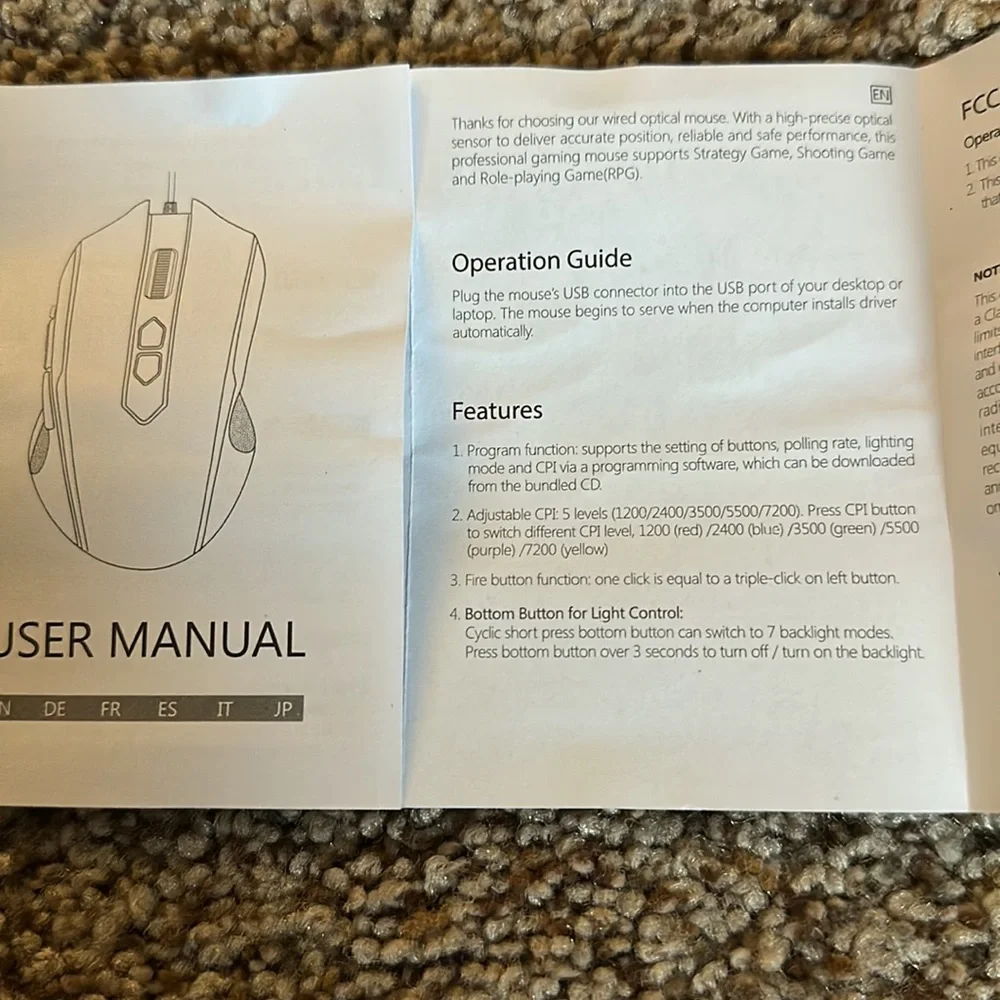 Wired Gaming mouse